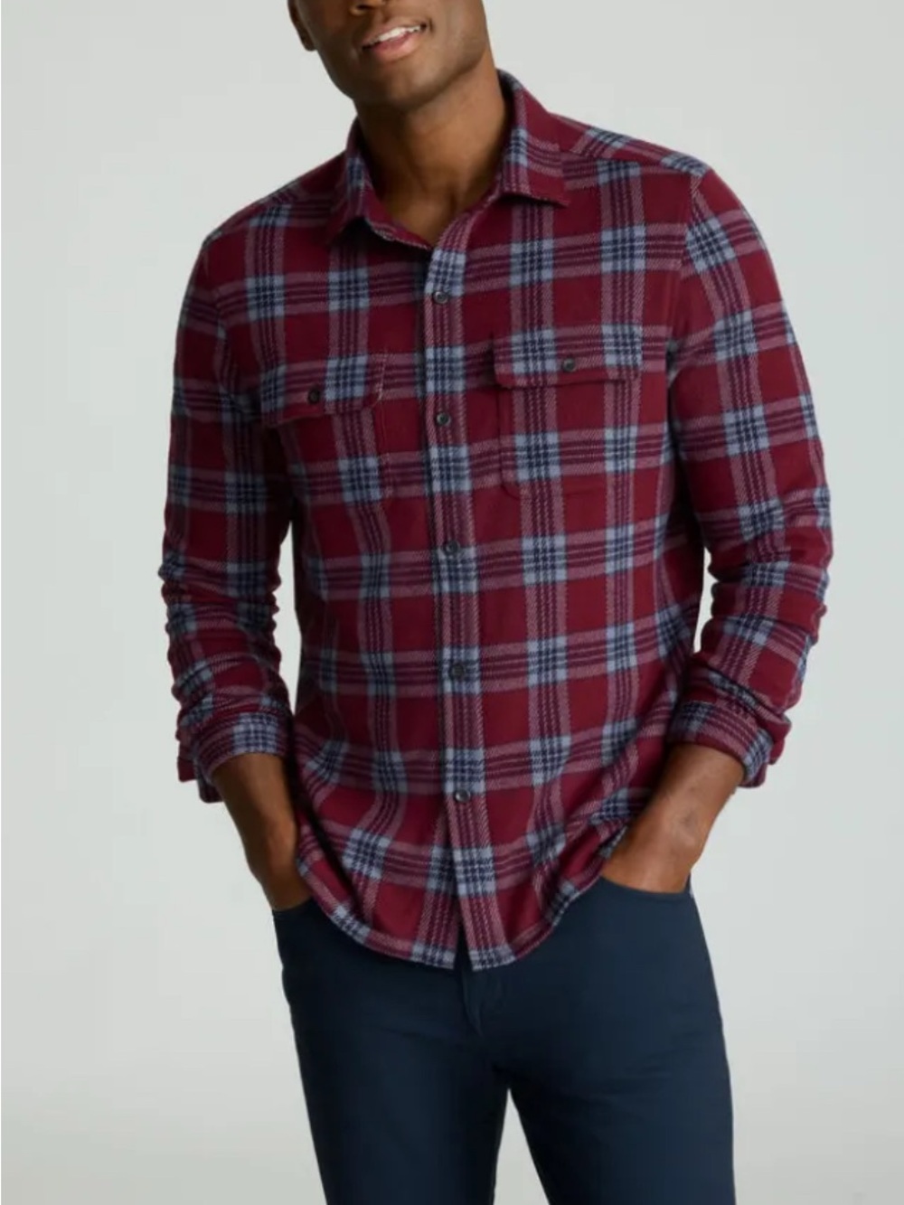 UNTUCKit Sweater Flannel Tawny Port size L